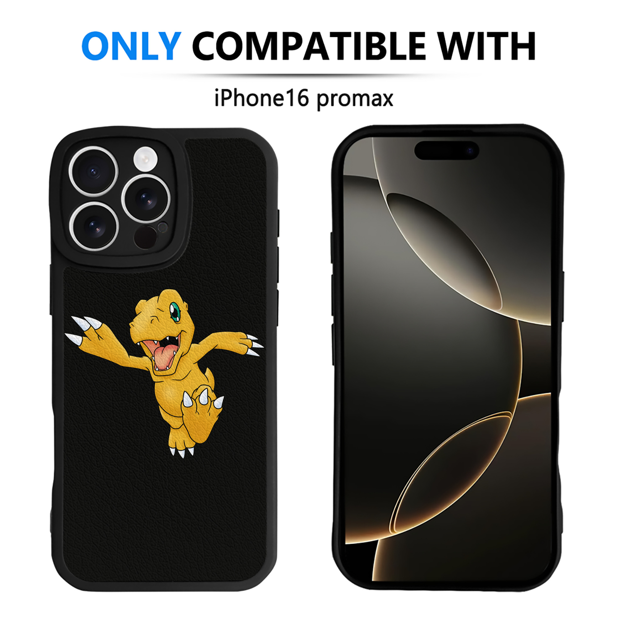 （画像用） Digimon デジタルモンスター/デジモン 【iPhone 16シリーズ対応】シリコンスマホケース（レザー調） 材質：シリコン